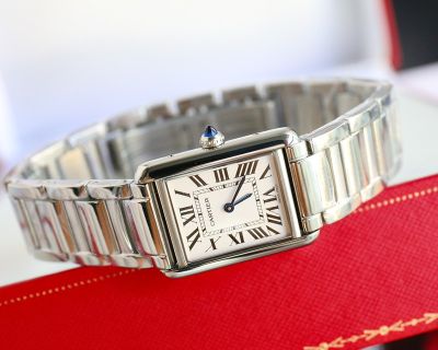 TW Factory Cartier Tank Must 33.7*25.5/29.5*22MM Stainless Steel 751 Movement Silver Strap Watch